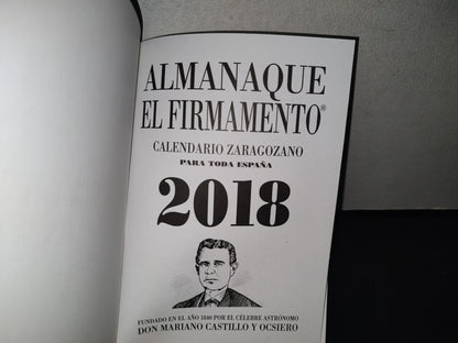 145- Almanaque El Firmamento. Calendario Zaragoza Para Toda España 2018