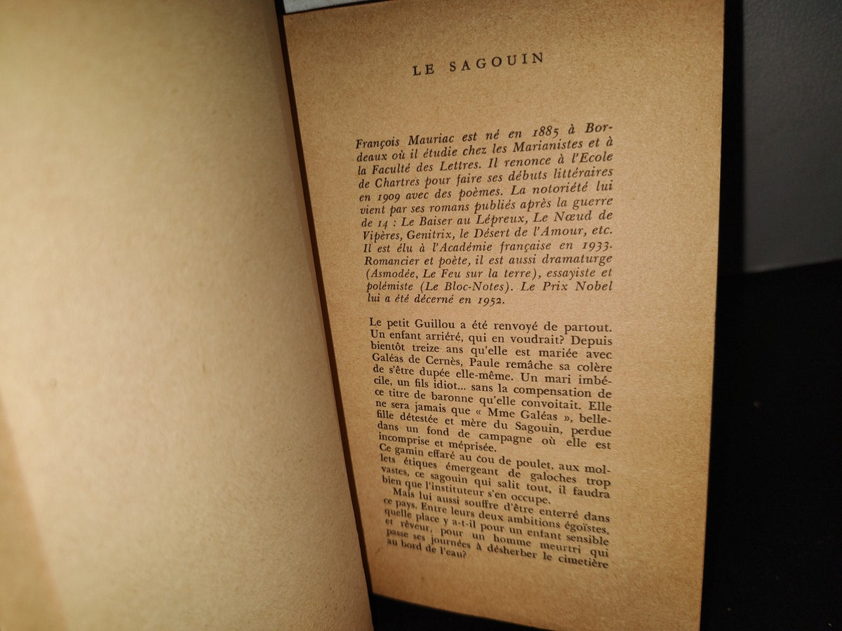 198- Le Sagouin - François Mauriac. Lbrairie Plon. Le Livre De Poche - 1951