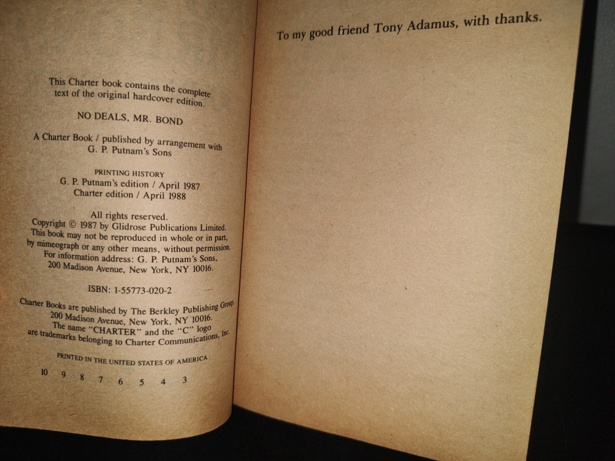 101- Ian Fleming'S James Bond In No Deals, Mr. Bond - 1988