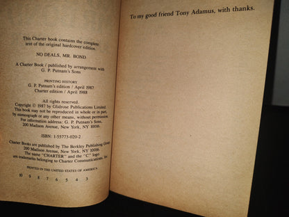 101- Ian Fleming'S James Bond In No Deals, Mr. Bond - 1988