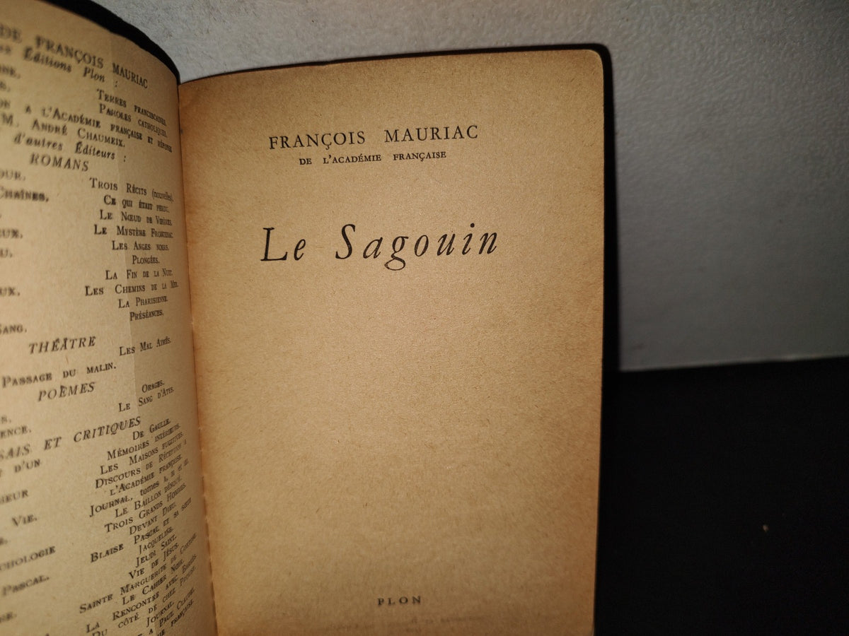 198- Le Sagouin - François Mauriac. Lbrairie Plon. Le Livre De Poche - 1951