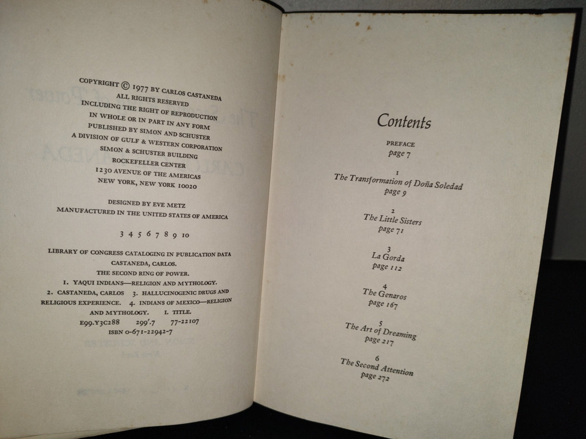 139- The Second Ring Of Power - Carlos Castaneda - Simon And Schuster - First Edition 1977