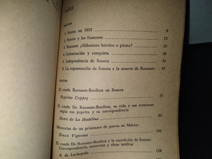 202- La Aventura Del Conde De Raousset-Boulbon En Sonora - Margo Glantz. Sepsetentas. 1a. Ed. 1973