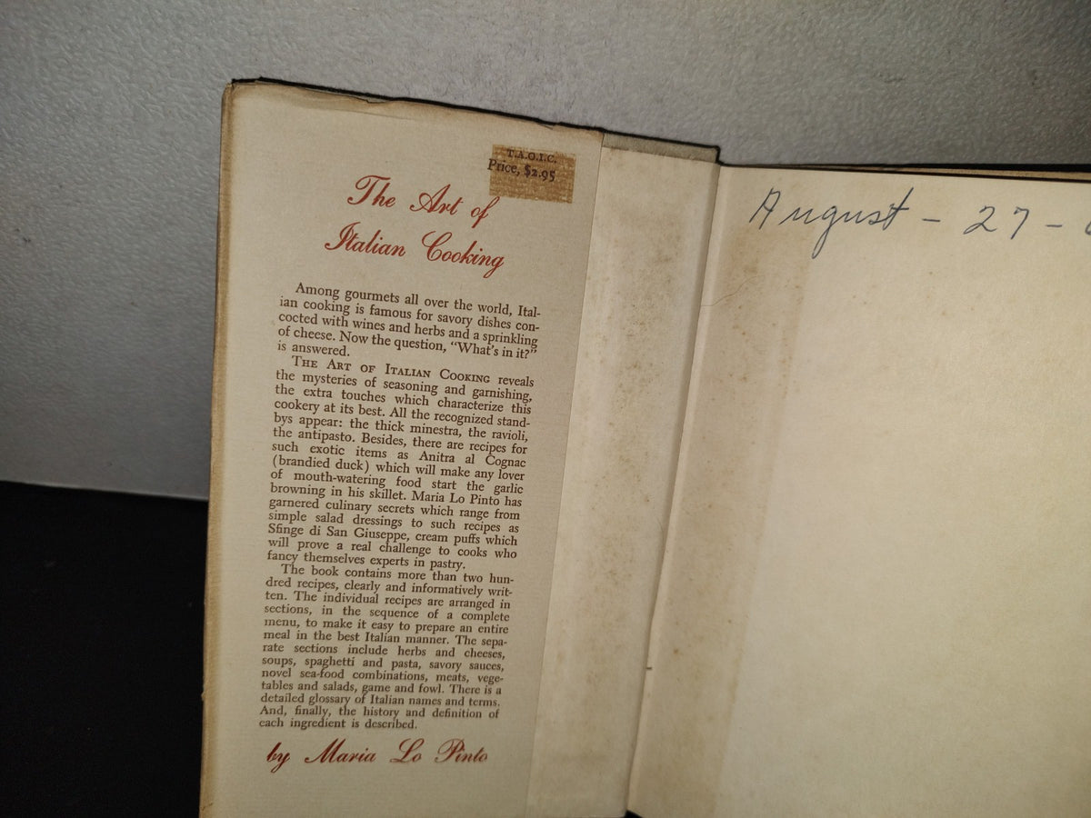158- The Art Of Italian Cooking - Maria Lo Pinto - Doubleday & Company, Inc. First Printing 1948