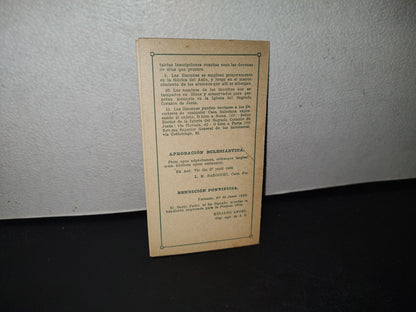 A10C1-2- Preciosa Estampa Con Oración: El Sagrado Corazón De Jesús Con Ángeles Adorándolo - 1933