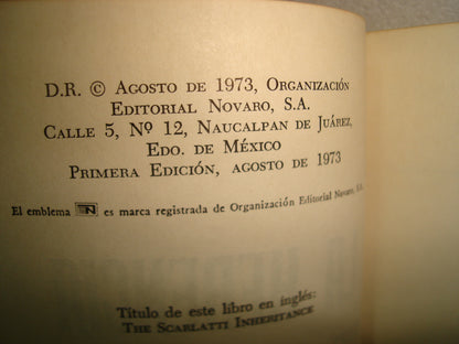 167- La Herencia De Los Scarlatti - Robert Ludlum - Primera Edición 1973