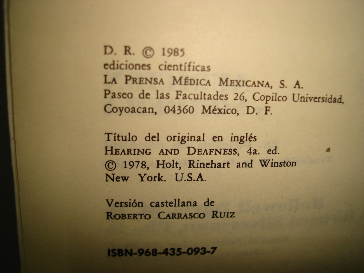 169- Audición Y Sordera - Hallowell Davis, S. Richard Silverman - 1985