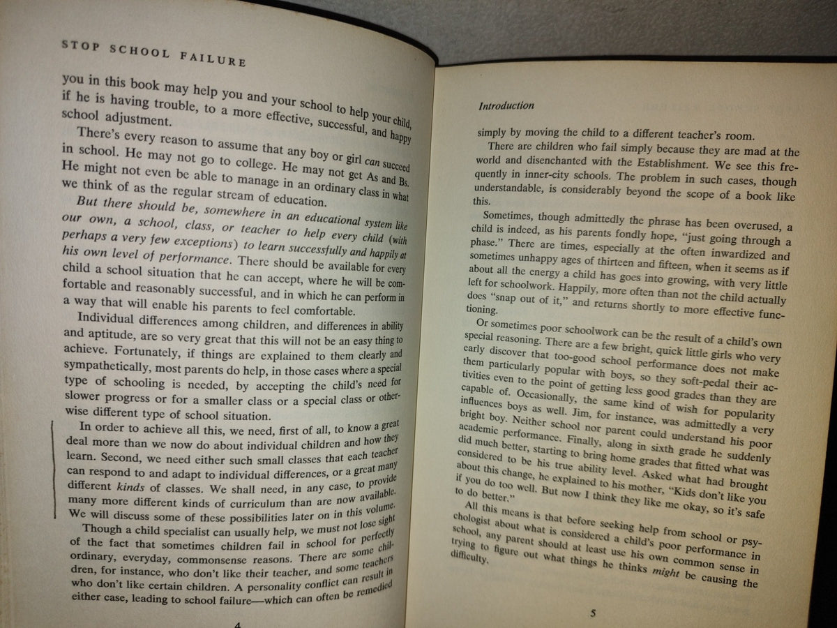 153- Stop School Failure - Louise Bates Ame - Harper & Row, Publishers - First Edition 1972
