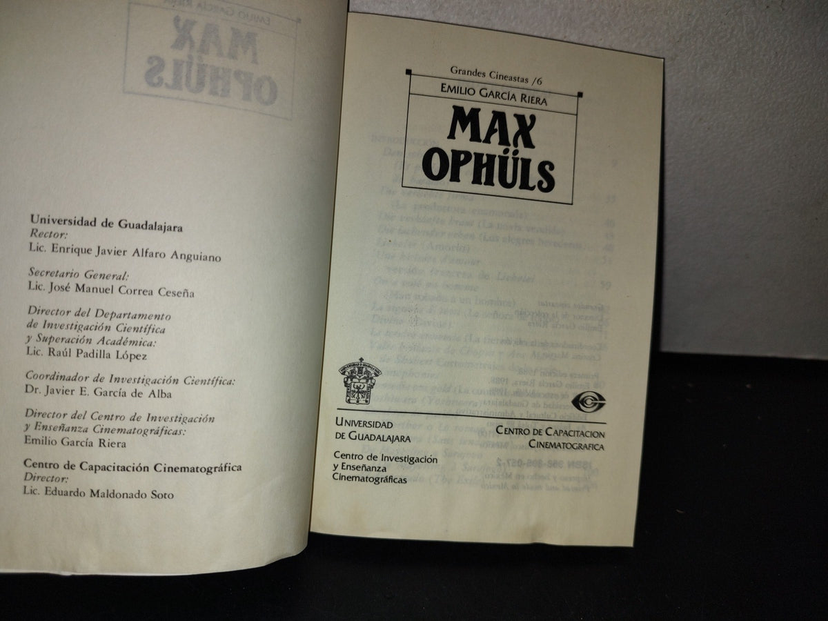 77- Max Ophüls - Emilio García Riera - Universidad De Guadalajara - Primera Edición 1988