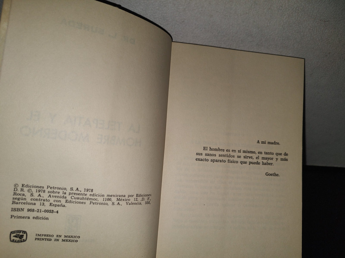 85- La Telepatía Y El Hombre Moderno - Dr. L. Sureda - Primera Edición 1978