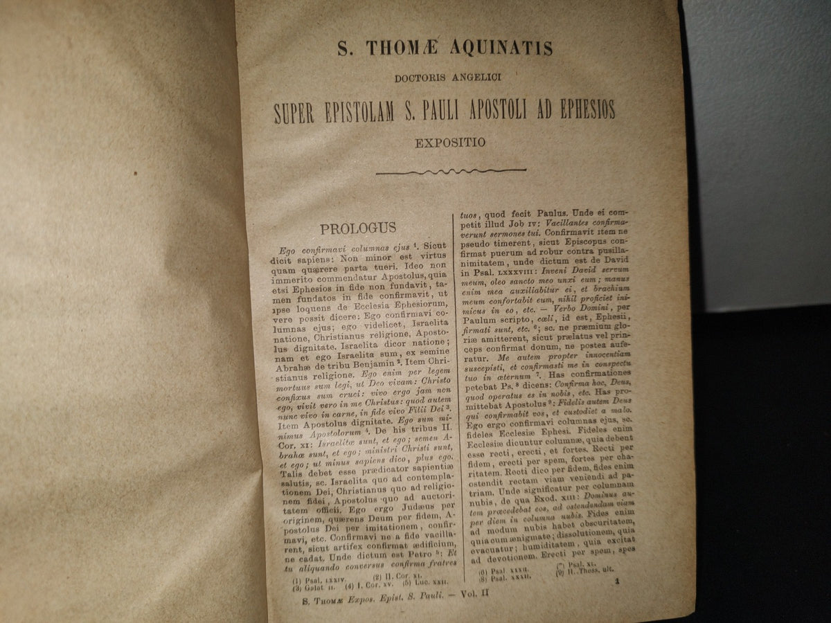 32- In Omnes S. Pauli Apostoli Epistolas. Commentaria - S. Thomae Aquinatis. 2 Vols. - 1902