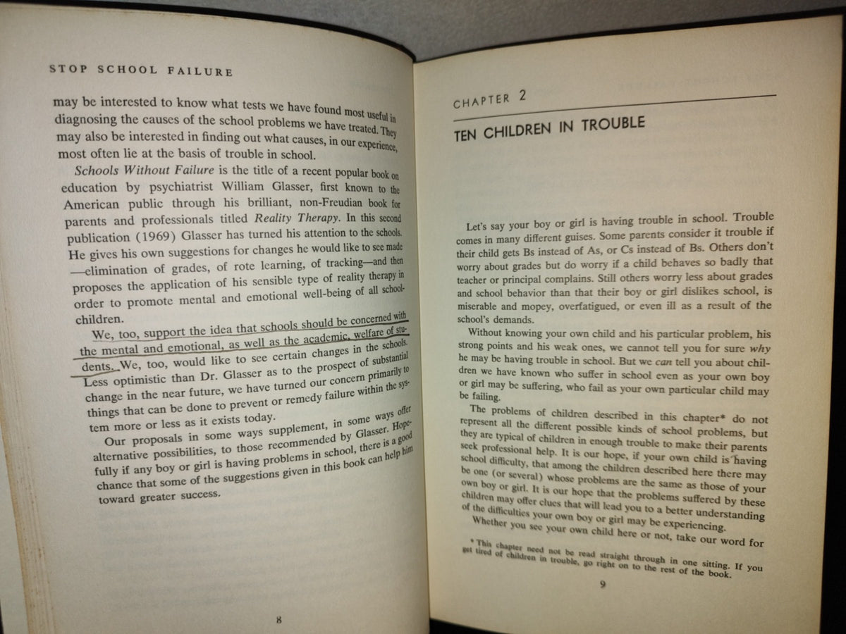 153- Stop School Failure - Louise Bates Ame - Harper & Row, Publishers - First Edition 1972