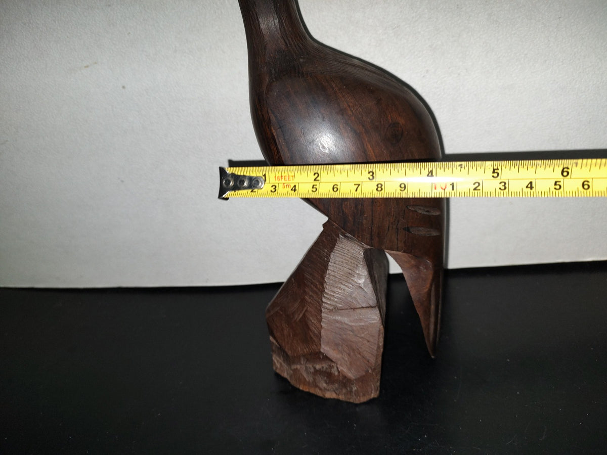 A5- Figura Tallada En Madera Palo Fierro. Águila Sobre Tronco - 90'S