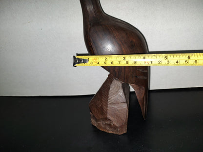A5- Figura Tallada En Madera Palo Fierro. Águila Sobre Tronco - 90'S