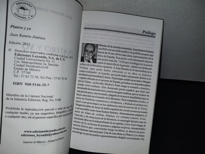 188- Platero Y Yo - Juan Ramón Jiménez - Ediciones Leyenda - 2012