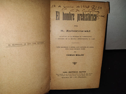 63- El Hombre Prehistórico - S. Zaborowski - Casa Editorial Maucci, 1902