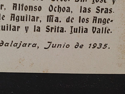 A10C1-2- Antigua Estampita De La Sagrada Familia Con Rara Imagen De Jesucristo Sin Barba - 1935