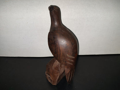A5- Figura Tallada En Madera Palo Fierro. Águila Sobre Tronco - 90'S