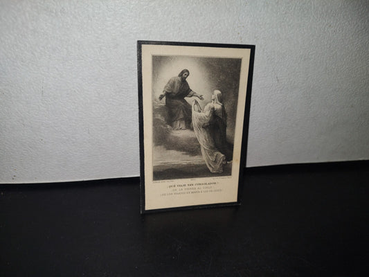 A10C1-2- Antigua Estampa: Jesucristo Recibiendo Con Los Brazos Abiertos A María - 1922