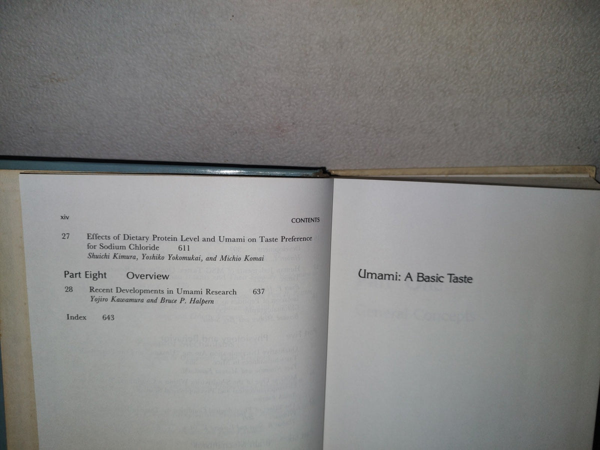 85- Umami: A Basic Taste. Physiology, Biochemistry, Nutrition, Food Science, Yojiro Kawamura
