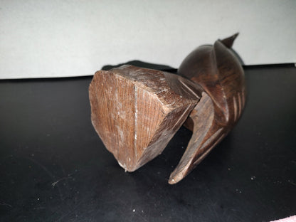 A5- Figura Tallada En Madera Palo Fierro. Águila Sobre Tronco - 90'S