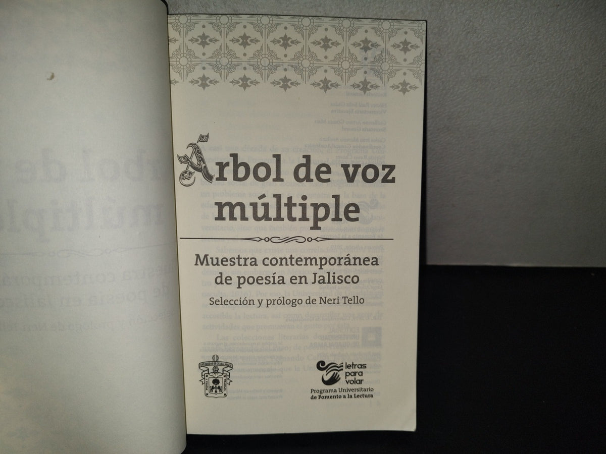 196- Árbol De Voz Múltiple. Muestra Contemporánea De Poesía En Jalisco. Universidad De Guadalajara - Primera Edición 2019