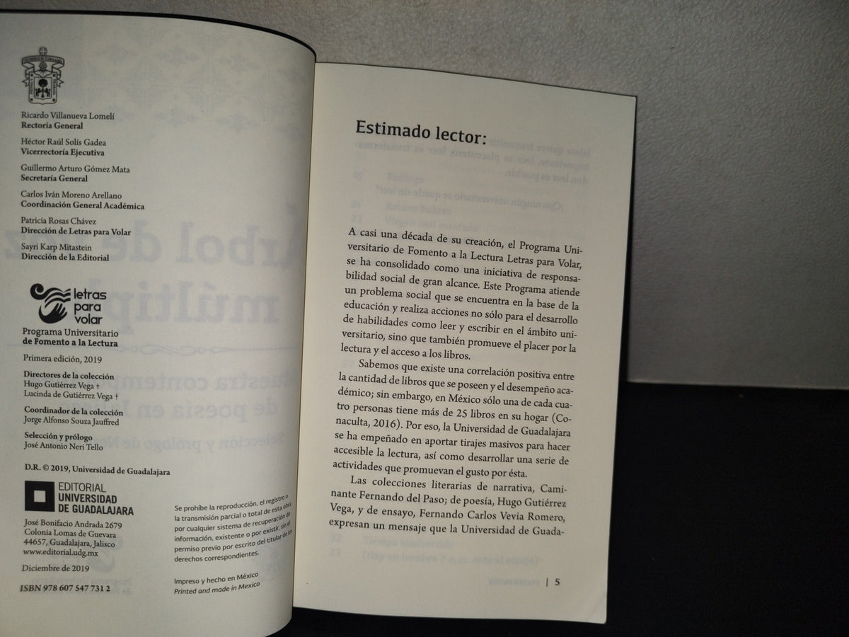196- Árbol De Voz Múltiple. Muestra Contemporánea De Poesía En Jalisco. Universidad De Guadalajara - Primera Edición 2019