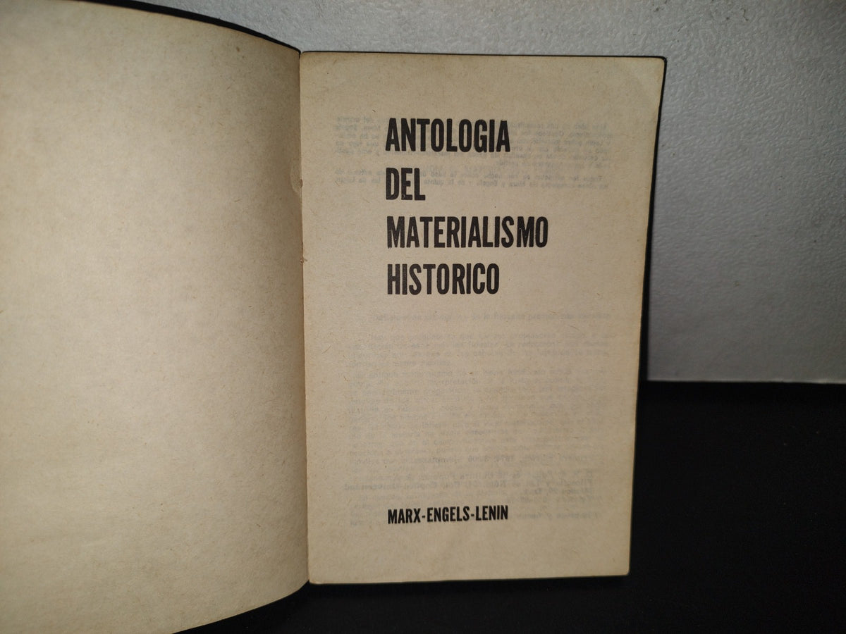 96- Antología Del Materialismo Histórico - Biblioteca Marx-Engels - 1A. Ed. 1974
