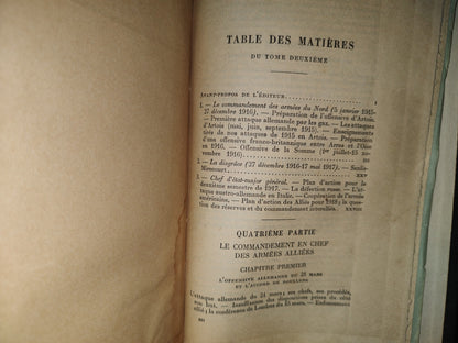64- Memoires Pour Servir A L'Histoire De La Guerre De 1914-1918 Tome Second. Maréchal Forch - Paris, Librairie Plon. Les Petits-Fils De Plon Et Nourrit, 1931