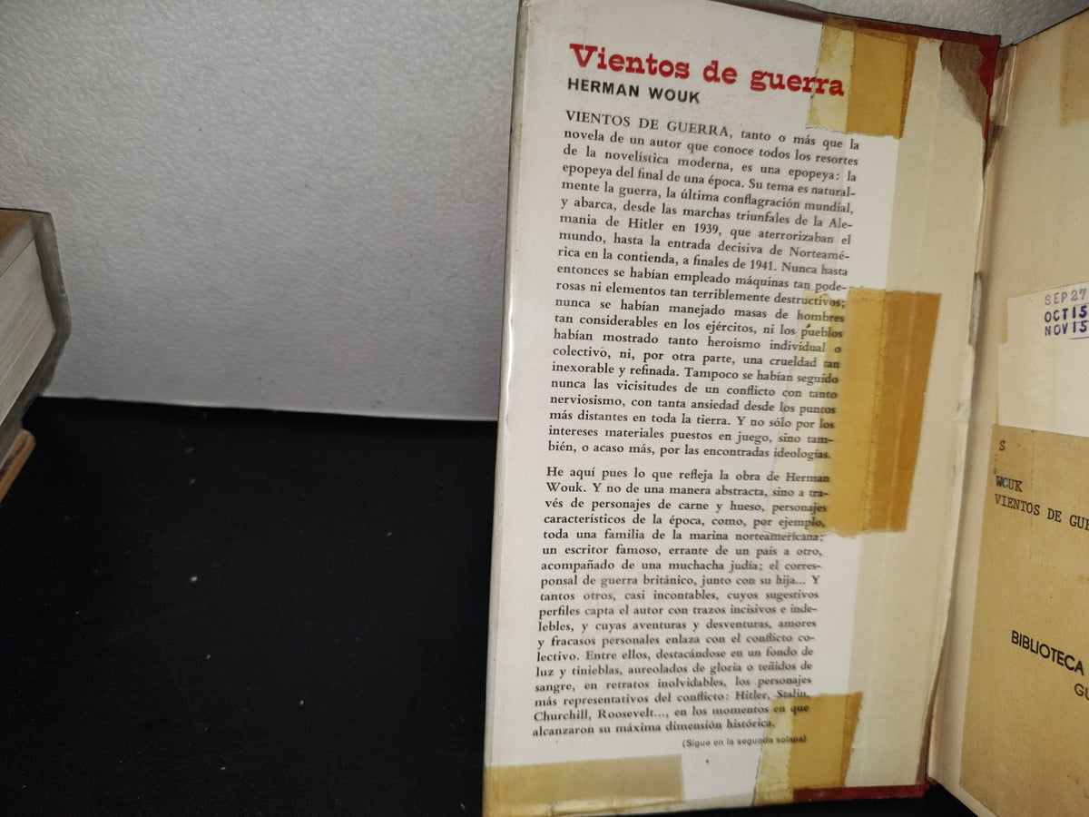 90- Vientos De Guerra - Herman Wouk - Primera Edición 1972