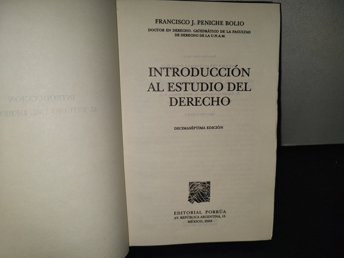 215- Introducción Al Estudio Del Derecho - Francisco J. Peniche Bolio