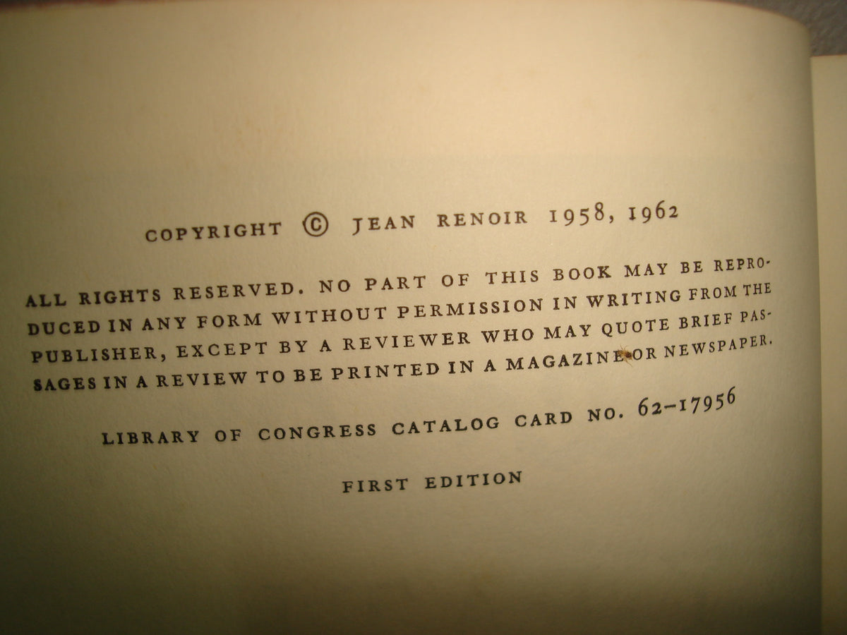 169- Inglés. Renoir, My Father. By Jean Renoir - Little, Brown And Company, First Edition 1962