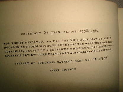 169- Inglés. Renoir, My Father. By Jean Renoir - Little, Brown And Company, First Edition 1962