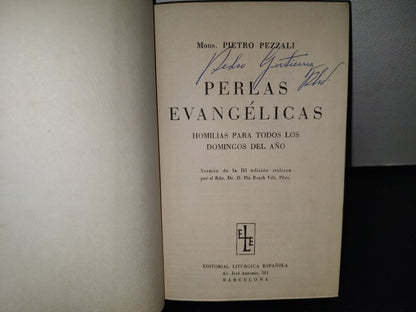 64- Perlas Evangélicas. Homilias Para Todos Los Domingos Del Año - Mons. Pietro Pezzali - 1958