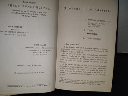 64- Perlas Evangélicas. Homilias Para Todos Los Domingos Del Año - Mons. Pietro Pezzali - 1958