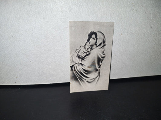 A10C1-2- Antigua Estampa. Virgen Con Niño Jesús. Tlazazalca, Michoacán - 1945