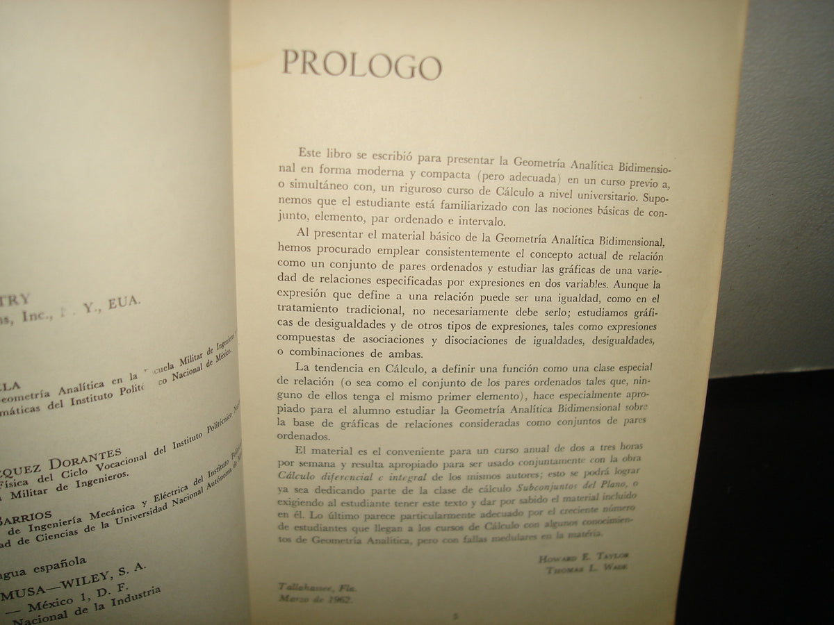 7- Geometría Analítica Bidimensional. Subconjunto Del Plano - Howard E. Taylor
