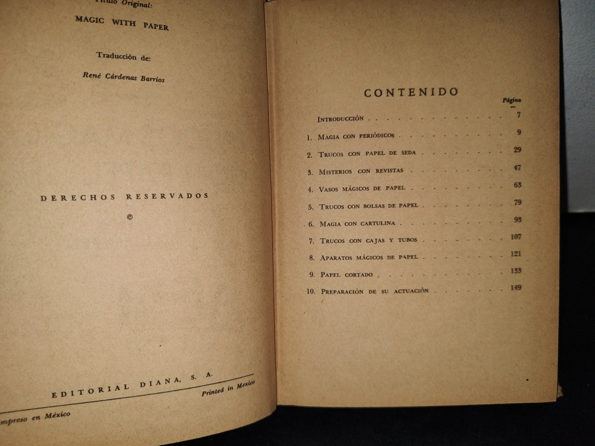 48- Trucos Mágicos Con Papel - Bill Severn - Editorial Diana, S. A., 1962