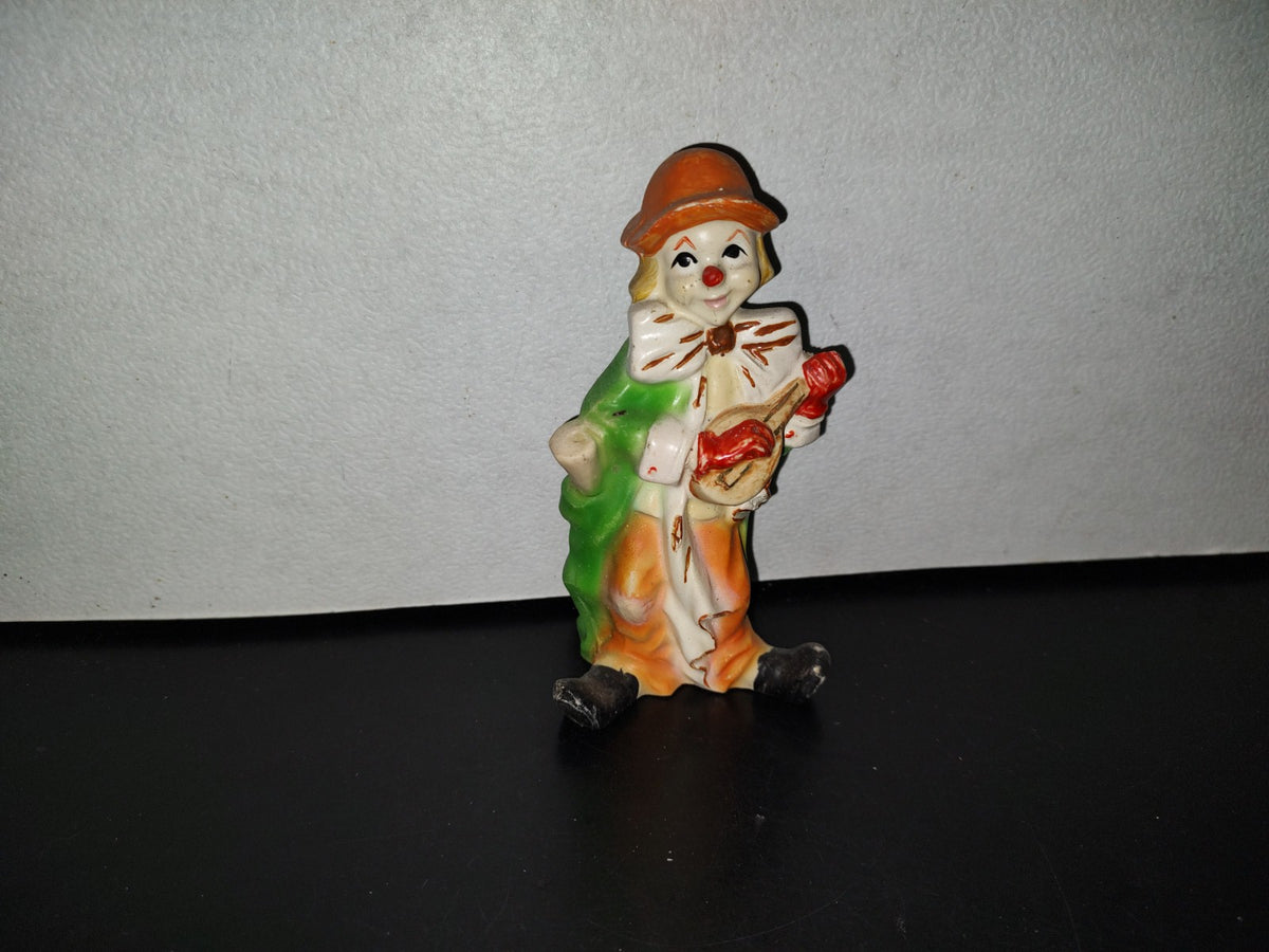 A5- Figura De Resina: Payaso Tocando Instrumento Musical - 90'S