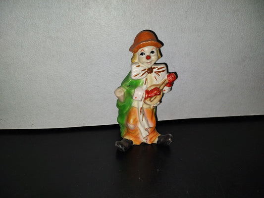 A5- Figura De Resina: Payaso Tocando Instrumento Musical - 90'S
