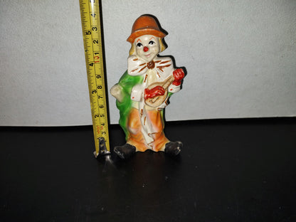 A5- Figura De Resina: Payaso Tocando Instrumento Musical - 90'S
