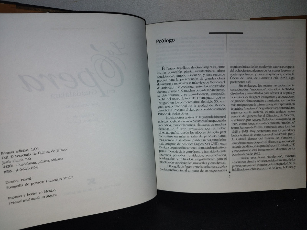 173- La Ópera En Guadalajara - José Octavio Sosa - Primera Edición 1994