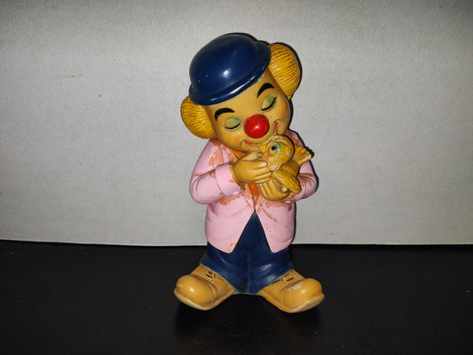 A6- Alcancía Vintage De Vinil. Payaso Sosteniendo Pajarito - Vinilos Romay, S. A. - 70'S - 80'S