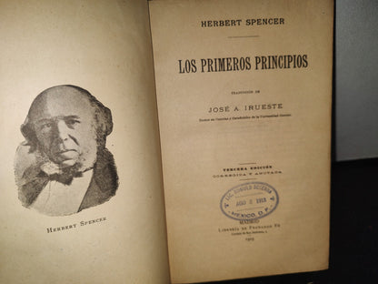 74- Los Primeros Principios - Herbert Spencer - Madrid, Librería De Fernando De Fé, 1905