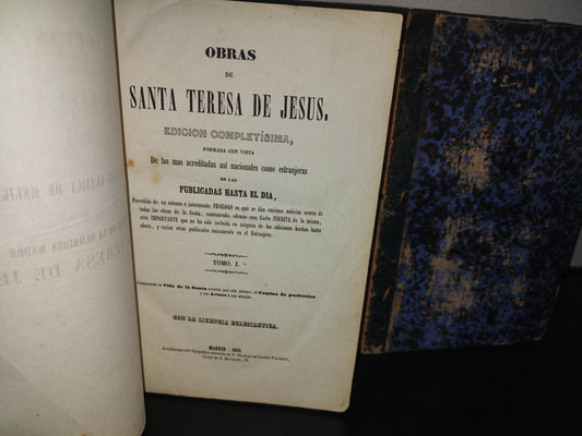 96- Obras De Santa Teresa De Jesús. Edición Completísima. Tomos I, II, V, VI - Madrid 1852