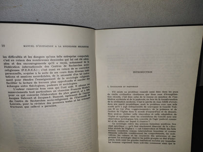 212- Manuel D'Initiation À La Sociologie - Religieuse - Joseph Laloux - 1967