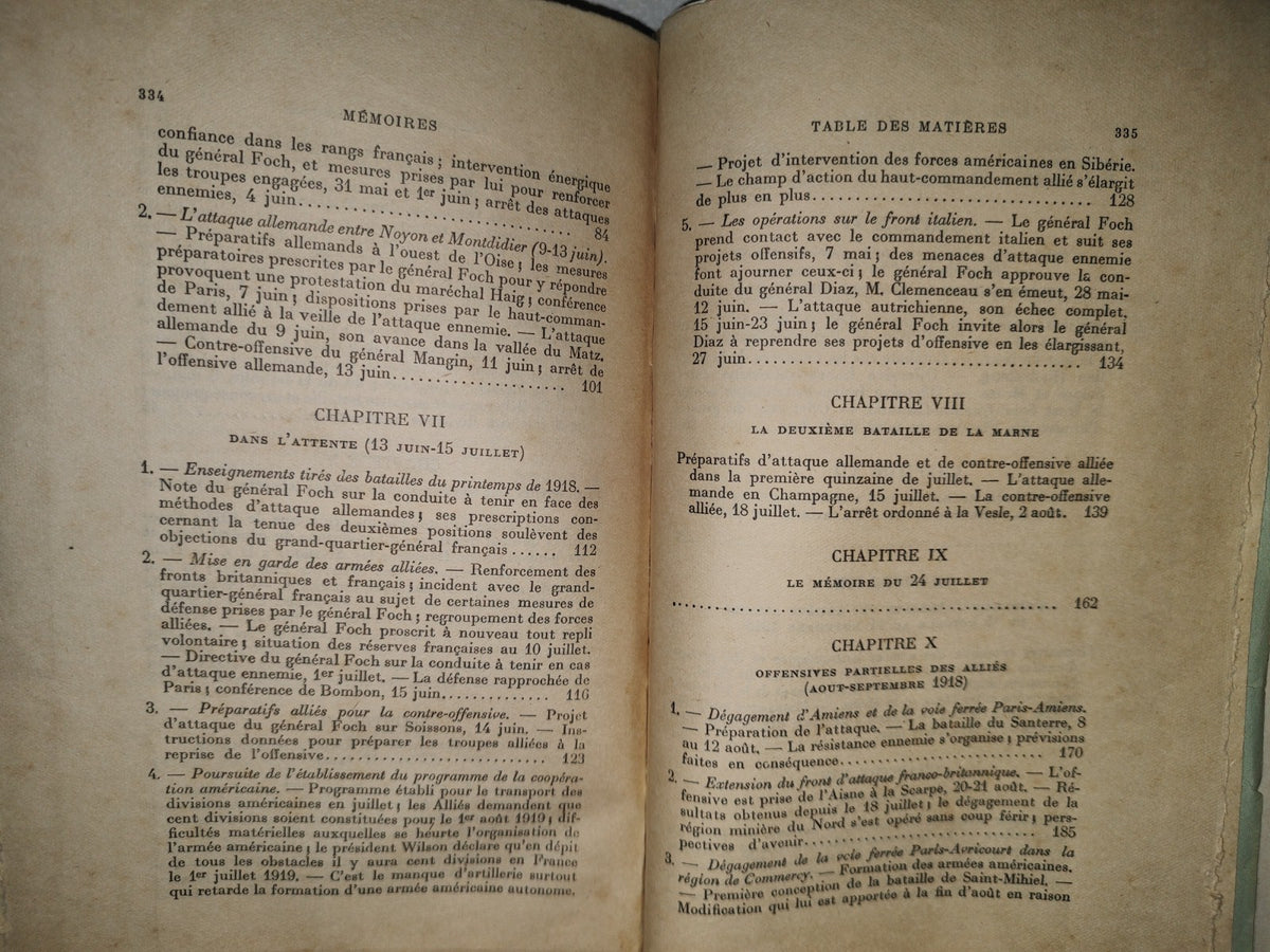 64- Memoires Pour Servir A L'Histoire De La Guerre De 1914-1918 Tome Second. Maréchal Forch - Paris, Librairie Plon. Les Petits-Fils De Plon Et Nourrit, 1931