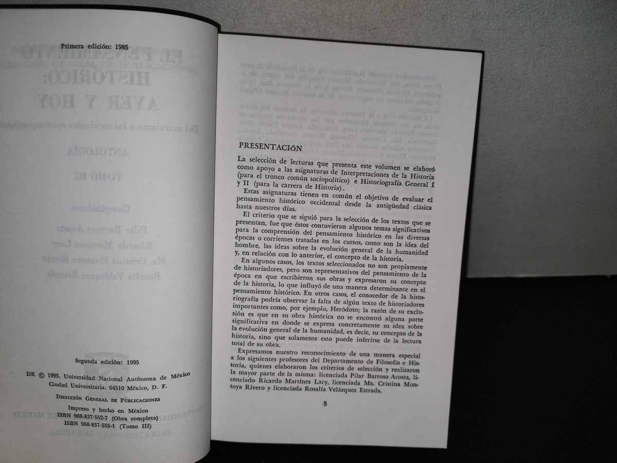 114- Lecturas Universitarias 38. El Pensamiento Histórico: Ayer Y Hoy. Del Marxismo A Las Corrientes Contemporáneas Iii - Universidad Nacional Autónoma De México, 1995