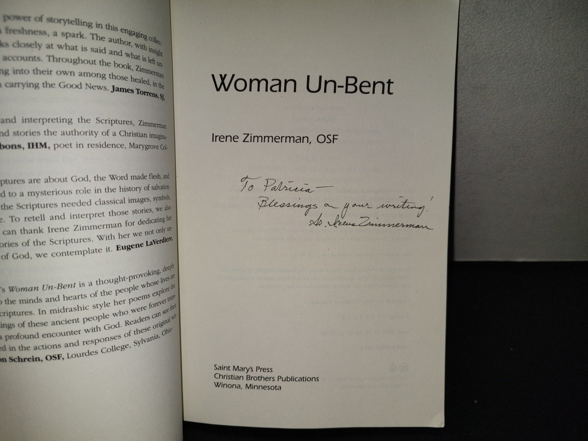 220- Woman Un-Bent - Irene Zimmerman, OSF. Firmado. Signed