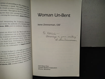220- Woman Un-Bent - Irene Zimmerman, OSF. Firmado. Signed